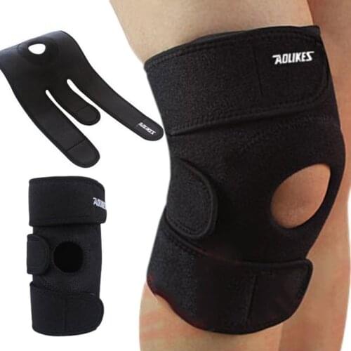 1pc Adjustable Sports Training Elastic Knee Support Brace Kneepad Adjustable Patella Knee Pads Hole Kneepad Safety Guard Strap