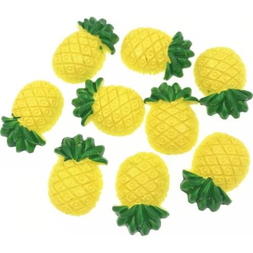 10Pcs/lot Flat Back Resin Cabochon Artificial Fruit Pineapple Flatback Cabochons DIY Phone Case Decoration Hair Bow Accessories