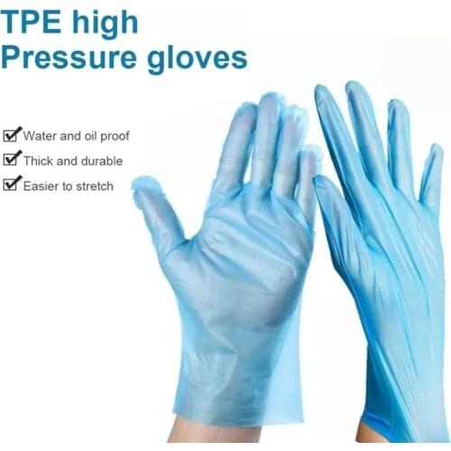 100pc Clear Vinyl TPE Glove Food Grade Latex Free Gloves Kitchen Accessories Household Cleaning Glove Lab Work Safety Protection