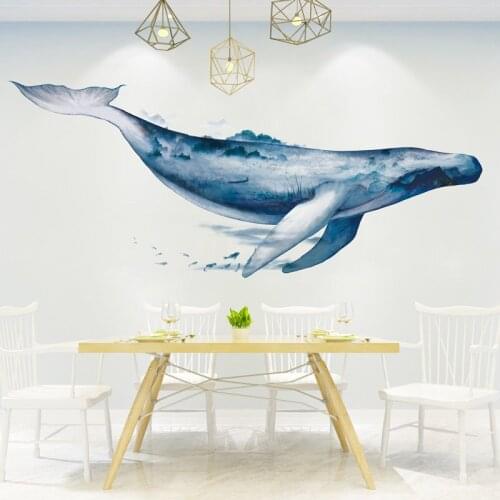 3D DIY Large Whale Home Decor Wall Sticker Wallpaper Mural Wall Art Decal Poster Living Room Kids Bedroom Decoration Accessories