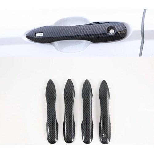 For TOYOTA Avalon 2019-2021 4PCS Carbon Fiber ABS Car Side Door Handle Bowl Cover Trim Moldings Car Styling Accessories