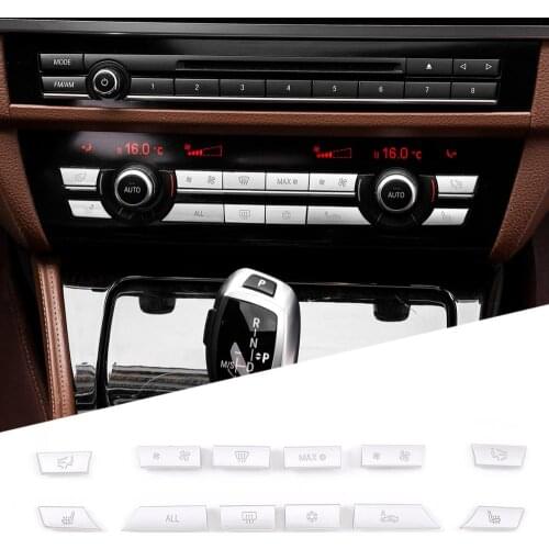 Car Accessories For BMW 5 series F10 11- 16 ABS chrome Air conditioning button stickers CoverCar Styling Replacement accessories