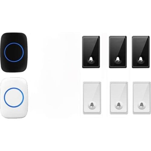 New bell set 3 push 1 receiver wireless door bell emitter free of battery wireless doorbell ip44 200M work chime door ring