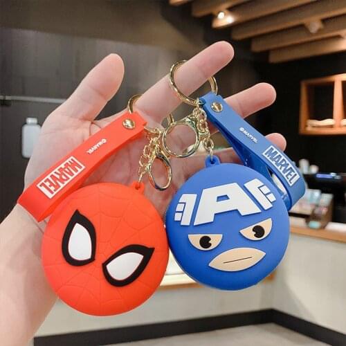 Avengers Coin Purse Keychain Silicone School Bag Wallet Key Chain Pendant Cartoon Anime Bag Ornament