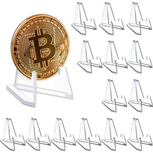 5/10Pcs Coin Display Easel Holder Mini Clear Acrylic Ease Medal Badge Show Stand For Trading Cards Capsules CDs Medals Casin