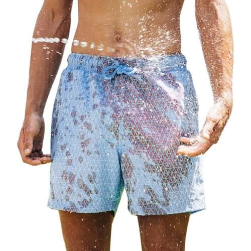 Dihope 2021 Magical Change Color Board Shorts Summer Men Swimming Trunks Swimwear Swimsuit Quick Dry Bathing Shorts Beach Pant