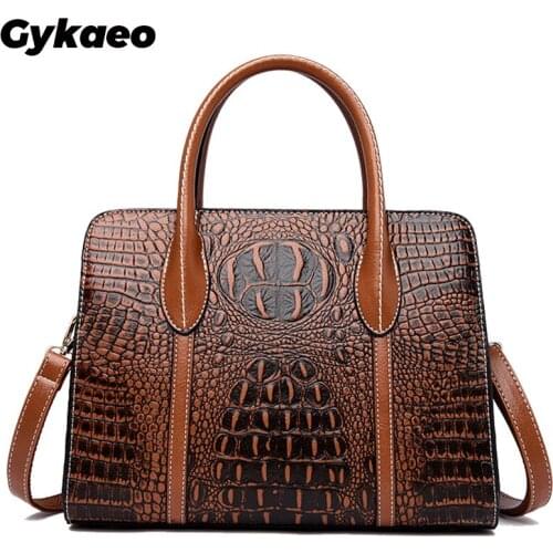 Gykaeo New Luxury Handbags Women Bags Designer Crocodile Pattern Tote Bags for Women 2020 Fashion Shoulder Bag Ladies Hand Bags