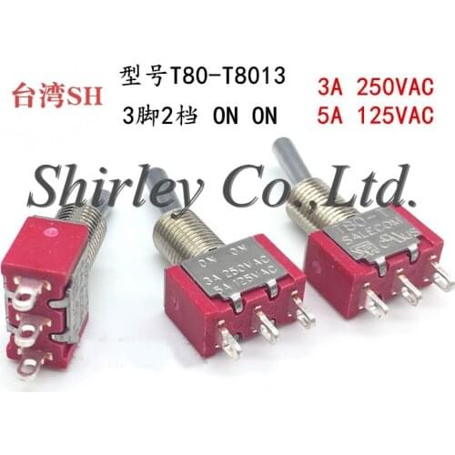 100% new Original Import Toggle Switch 3 Pins 2 Pins T8013 Rocker Switches T80-T Toggle Switche