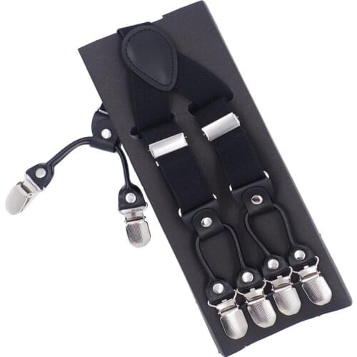 JIERKU Suspenders 6 Clips Suspenders Mans Braces Suspensorio NewTrousers Strap Father/Husbands Gift with Color Box