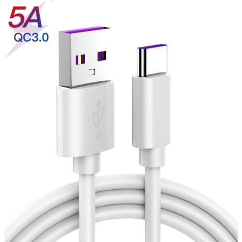 5A Fast Charge Data Type C USB C Cable For Xiaomi 9 10 Redmi Note 9 8 Pro Huawei P30 Lite Mate 30 Pro Android USB-C Phone Cord