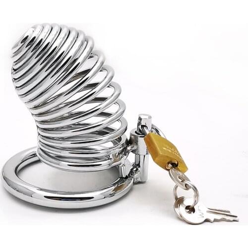 Stainless Steel Cock Cage Penis Ring Lock Male Chastity Belt Device Penis Cage Best CBT BDSM Sex Toys For Men