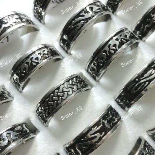 15pcs wholesale jewelry ring lots cool top Bump Pattern stainless steel rings free shipping Christmas Gift LB026