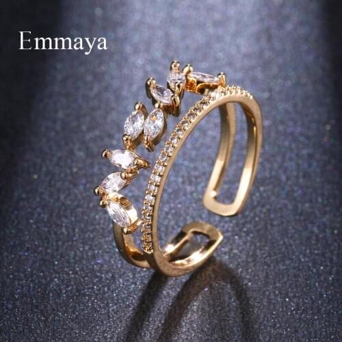 Emmaya Fashion Model Of Cubic Zircon Random Arrangement Adjustable Ring Female Attending Party First Choice Attractive Jewelry