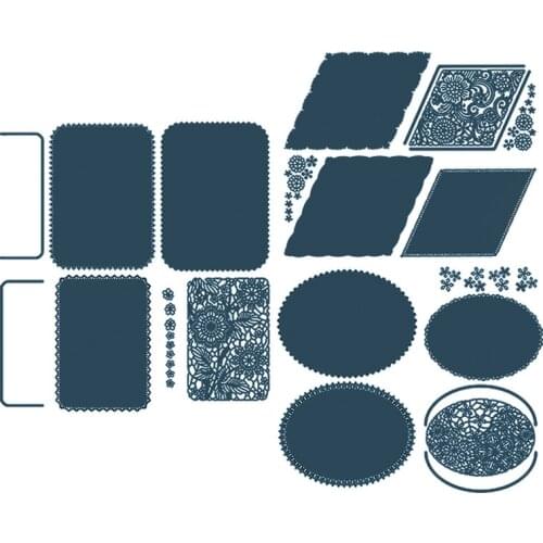 Pure Lace Panel Collection Rhombus Rectangle Oval Cutting Dies for Scrapbooking CardsMaking Crafts New 2020 Diecut