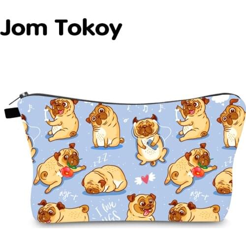 Jom Tokoy Cosmetic Bag Printing Dogs Personalised Makeup Bags Organizer Bag Women Beauty Bag hzb1003