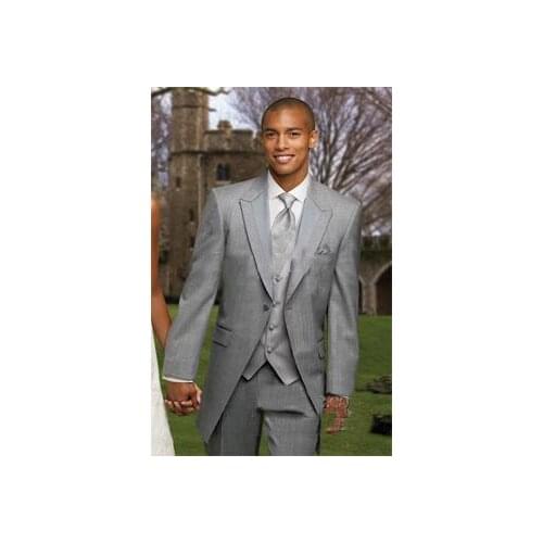 Gray Sharkskin Groom Suit Custom Made Grey Two-Tone Woven Wedding Suits For Men,Bespoke Vintage Gray Tuxedo Gray Wedding Tuxedo