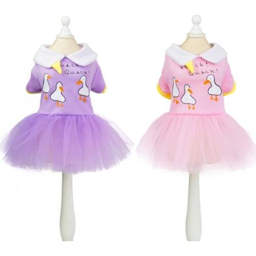 Summer Dog Lace Tullle Dress Pet Dog Clothes For Small Dog Party Birthday Wedding Little white goose Dress Puppy Costume