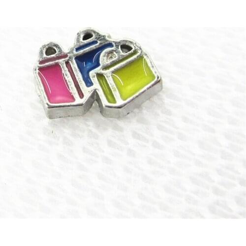 Hot Selling 20pcs/lot Suitcase Floating Charms Living Glass Memory Lockets Floating Charms DIY Jewelry Accessory