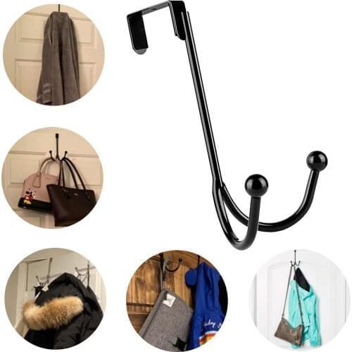 Free Punching Cabinet Door Without Trace Hook Metal Twin Hooks Organizer For Hanging Coats Hats Robes Towels Home storage tools