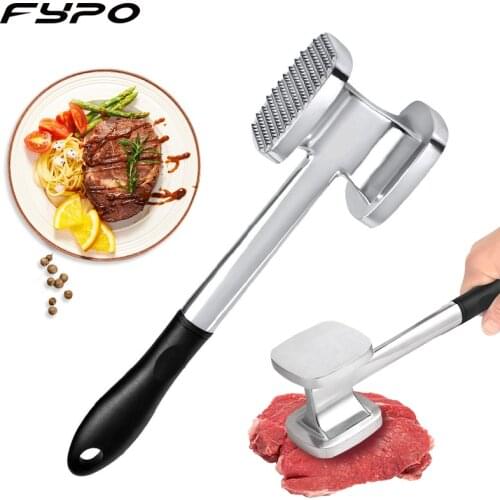 Fypo Stainless Steel Meat Tenderizer Hammer Garlic Ginger Chopper Manual Hammer Punder for Tenderizing Chicken Steak Pork