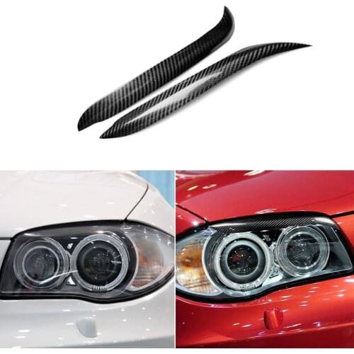 Carbon Fiber Headlight Eyebrow Eyelid Sticker Cover For BMW 1 Series E81 E82 E87 E88 2004 2005 2006 2007 2008 2009 2010 2011