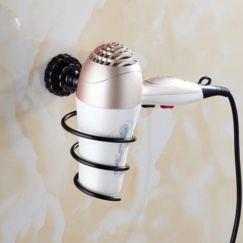 1PC Wall-Mounted Hair Dryer Rack Bathroom Hardware Pendant Brass Black Bronze Shelf