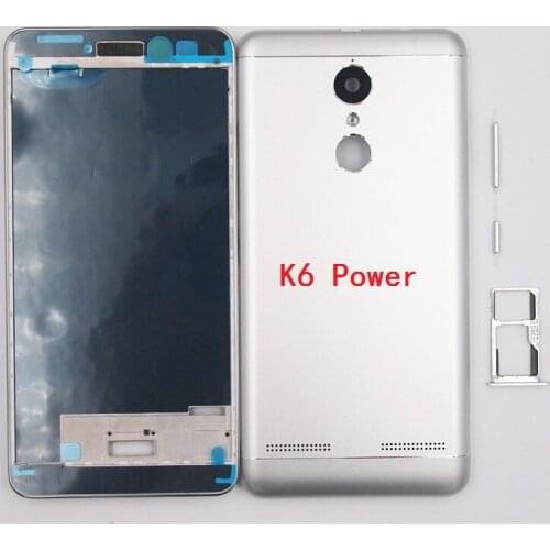 BaanSam New LCD Holder Front Frame Battery Back Cover For Lenovo K6 Power K33a42 Housing Case With Power Volume Buttons