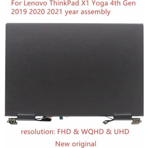 Original new 14'' LCD Display With Cover Full Assembly FHD UHD QHD For Lenovo ThinkPad X1 Yoga 4th Gen 2019 2020 2021 year
