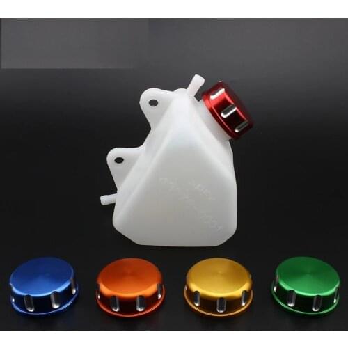 Motorcycle Plastic Water Coolant Reservoir Tank CNC Caps Coolant Reservoir Tank Radiator Overflow for Kawasaki KLX250 KLX 250