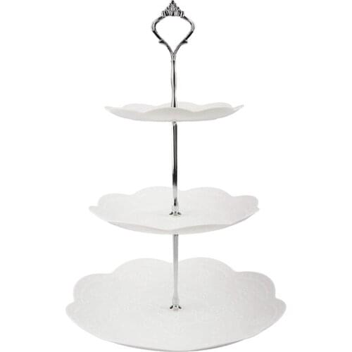 3 Tier Cupcake Stand Plastic Tiered Tray Dessert Cakes Snacks Display Tower Tray For Partycake Stands For Dessert Table