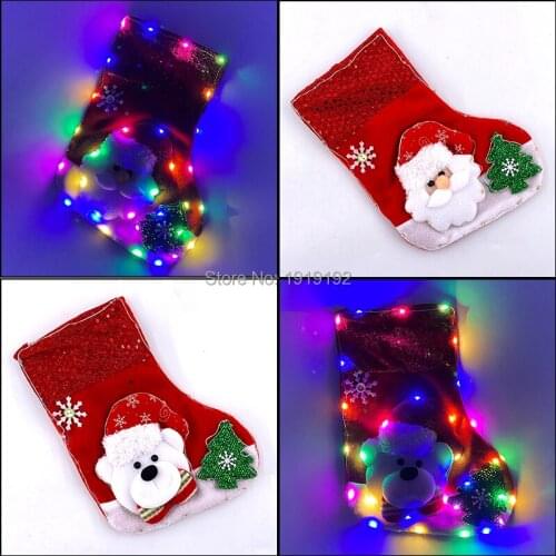 Festival Christmas New Year Decoration for Home Christmas Stocking Christmas Tree Decoration Candy Bags Gift Bags Christmas Sock