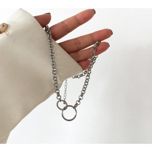 Simple Round Shape Necklace For Women Fashion Minimalist Unisex Clavicle Chain Hip-Hop Irregular Jewelry Gothic Prom Accessories