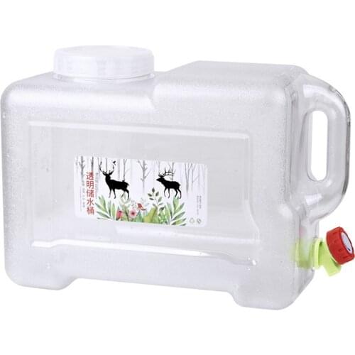 5L/12L Food Grade Outdoor Transparent Water Bucket Portable Driving Water Tank Container with Faucet for Camping Picnic Hiking