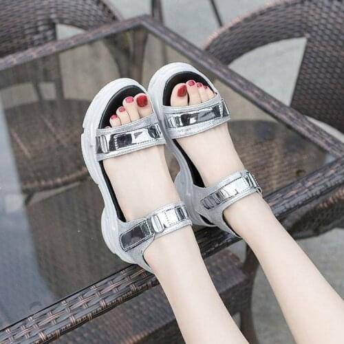 Platform Shoes Women Sandals Wedge Heels Shoes Height Increaming Women Buckle Thick Soled Beach Sandals Woman Sandal