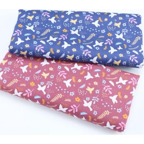 160x50cm Pigeon Floral Twill Cotton Fabric DIY Childrens Wear Cloth Make Bedding Quilt Decoration Home 160g/m