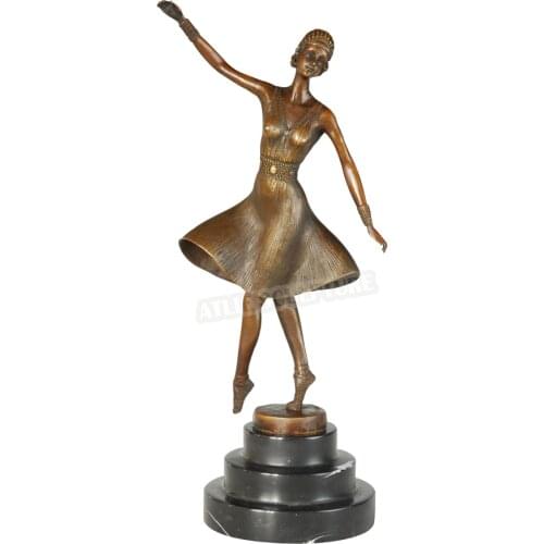 Ancient Woman Dance Statue Bronze Female Dancing Sculpture Art High-end Decoration Accessories for Home Office