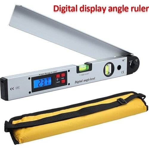 400MM Digital Electronic Protractor Angle Finder Level Measuring Gauge Meter Inclinometer Ruler 0-225 Degree Metal Material
