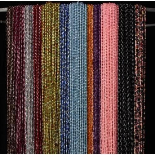 High Quality 3mm Natural Blue Aquamarine Stone Beads Round Polished Tourmaline Clear Quartz Beads for Jewelry Making Accessries