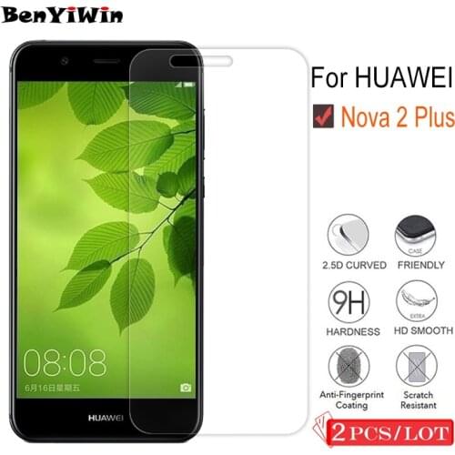 2PCS 9H Premium Tempered Glass for Huawei NOVA 2 Plus Screen Protector Clear Toughened protective film Case For NOVA2 Plus Glass