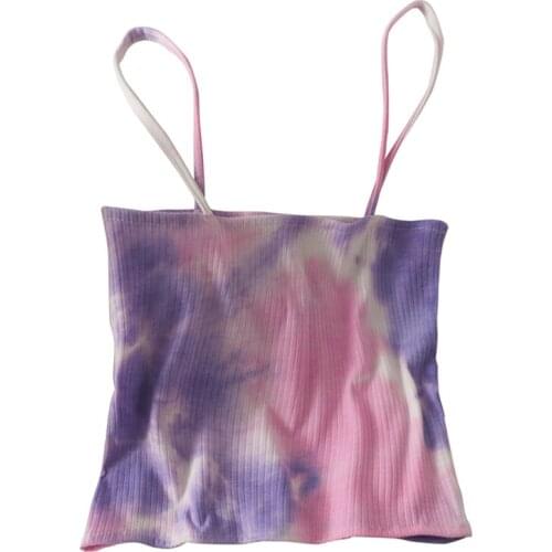 2021 Summer Womens Tube Top Brand New Stylish Die Dye Camisole Vest Tank Casual Chic Woman Short Crop Tops Shirt