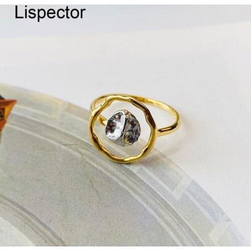 Lispector 925 Sterling Silver Korean Hollow Irregular Rings for Women Minimalist Party Night Club Engagement Ring Female Jewelry