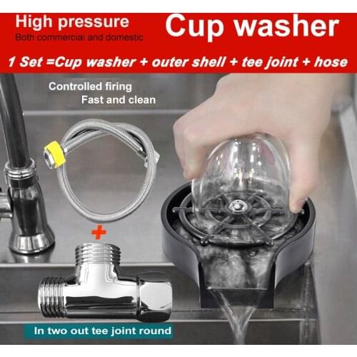 1 Set Automatic Cup Washer Faucet Glass Rinser Kitchen Sink Bar Glass Rinser Coffee Pitcher Wash Cup For Kitchen Bar Accessories