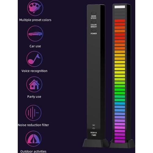 APP Sound Control LED Light RGB Voice Activated Music Rhythm Ambient Light 40 LED Pickup lamp Car atmosphere light