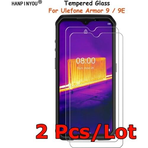 2 Pcs/Lot For Ulefone Armor 9 / 9E 6.3" Tempered Glass Screen Protector Explosion-proof Protective Film + Cleaning Kit