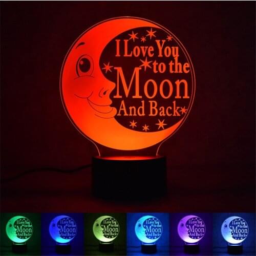 2018 New LOVE Moon 3D Nightlight Smart Home Table Lamp Energy Saving LED Lamp Simple Fashion Party atmosphere lights - drop ship