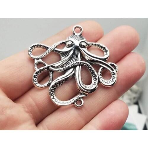4pcs/lot--48x45mm, Antique silver plated/bronze plated Octopus connector charms,DIY supplies, Jewelry accessories