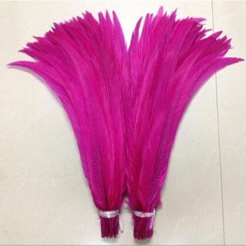 50 pcs 60-65 CM 24-26 Inch rose Pheasant Tail Feathers DIY Wedding Decorations lady amherst silver chicken feather plume