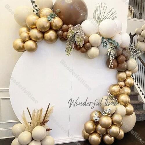 87pcs Golobs Baby Shower Decoration Birthday Party Wedding Supplies Chrome Gold Doubled Nude Apricot Balloons Garland Arch Kit