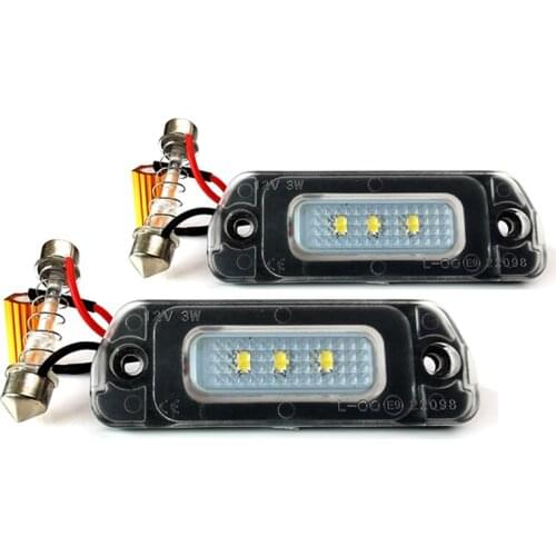 2Pcs LED License Plate Light For Mercedes-Benz AMG W163 W164 X164 W251 ML 230 270 280 300 320 350 400 450 500 550 55 63 AMG