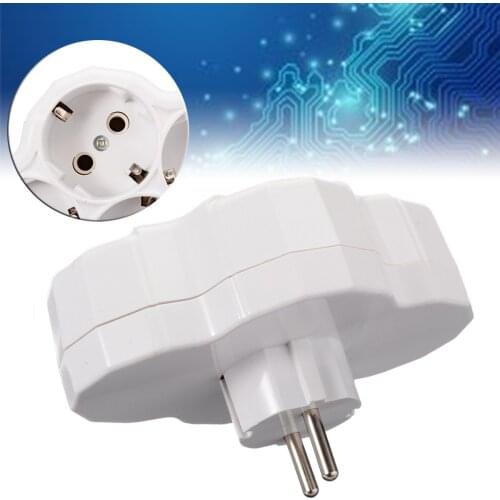 1pc Travel EU Conversion Socket 1 To 4 Way Power Adapter Socket 16A 110-250V EU Standard Power Adapter Socket